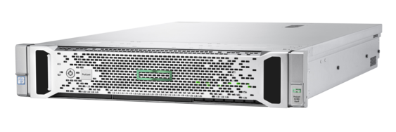 HPE ProLiant DL380 Gen9 rack server with one Intel® Xeon® E5-2620 v4 processor, 16 GB memory, 8 SFF drive bays, and one 500W power supply